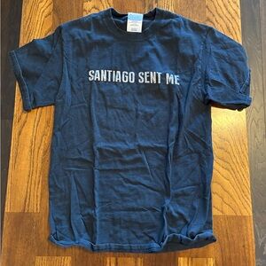 Navy Graphic Tee with Bold Text